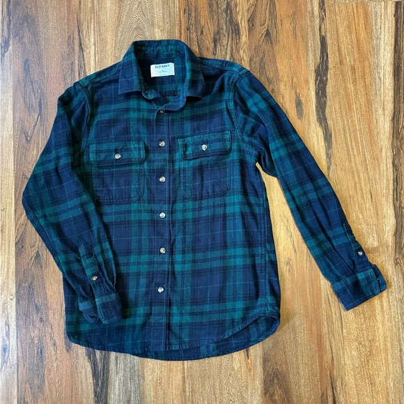 Old Navy Men’s XSmall Green Flannel button down - Picture 1 of 5